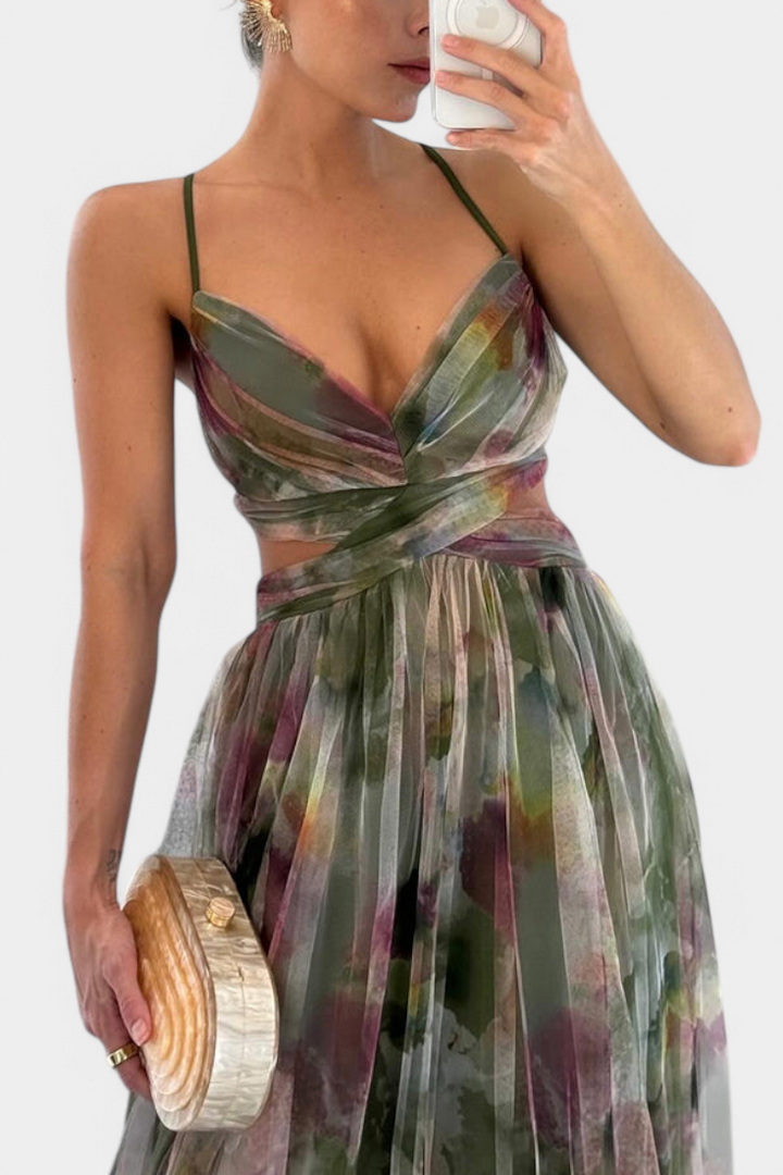 Ingrid Vestido Maxi Floral con Escote en V