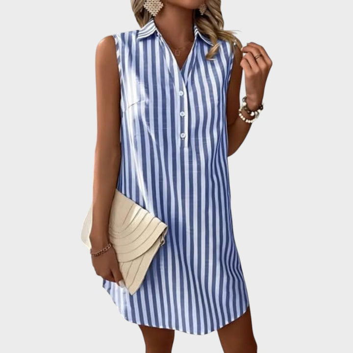Anníe | Elegant Striped Shirt Dress