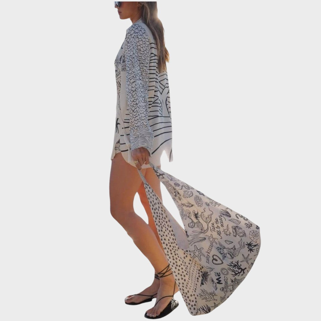 Arial | Conjunto de Camisa Y Pantalones Cortos Con Cuello En V