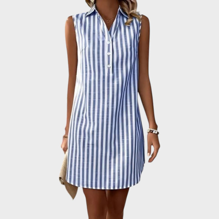 Anníe | Elegant Striped Shirt Dress