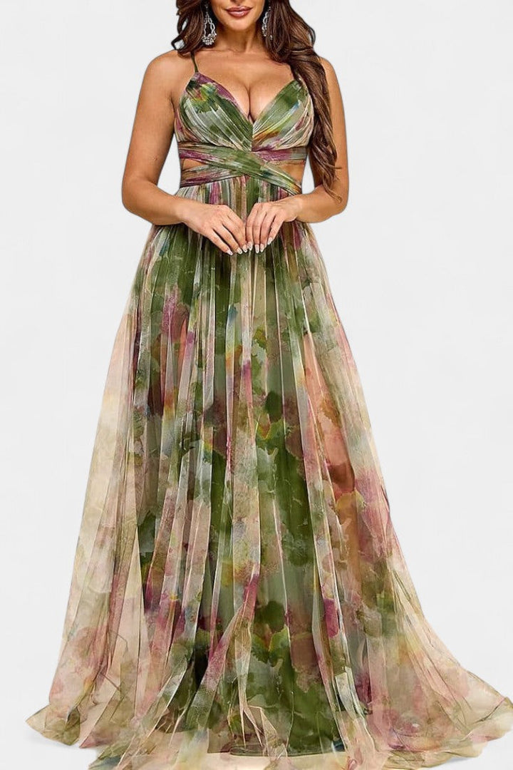 Ingrid Vestido Maxi Floral con Escote en V