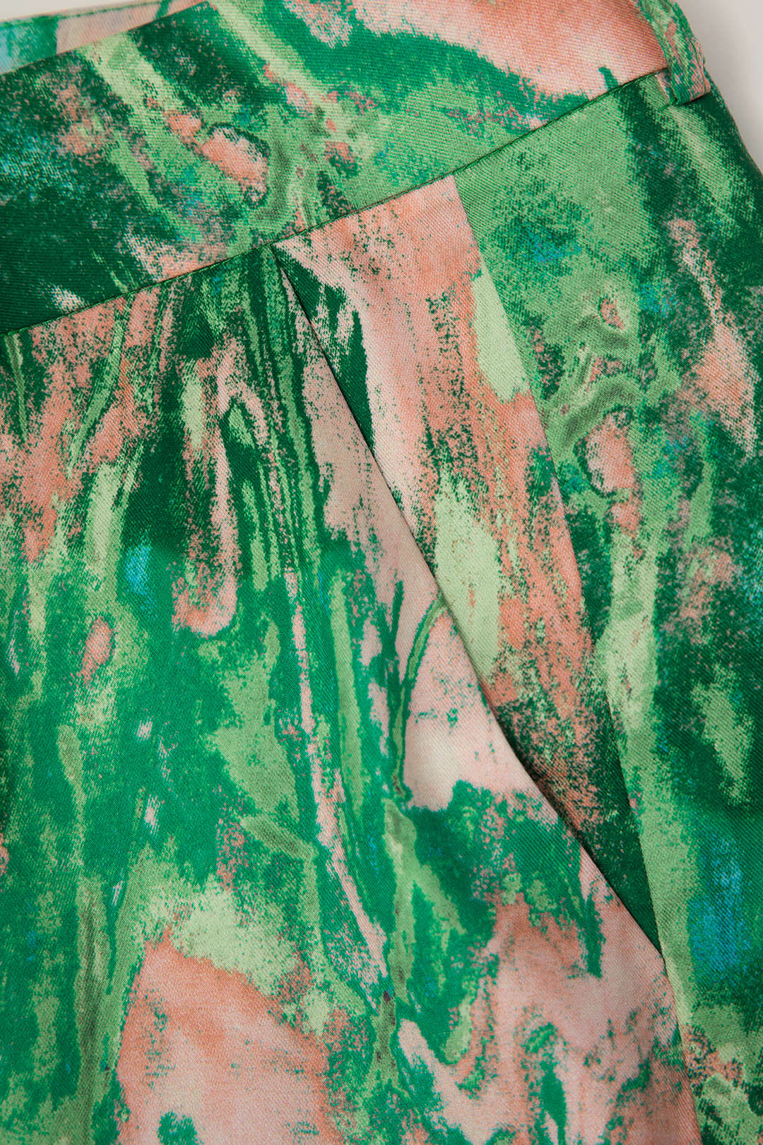 Inna Pantalones Rectos de Cintura Alta con Estampado de Mármol