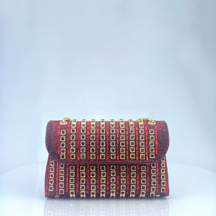 Alba | Bolso de Hombro con Cadena Chic y Diamantes de Color