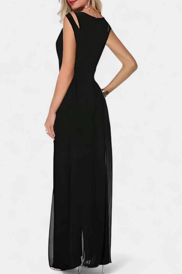 Nadia Mono Elegante sin Mangas con Transparencia Frontal