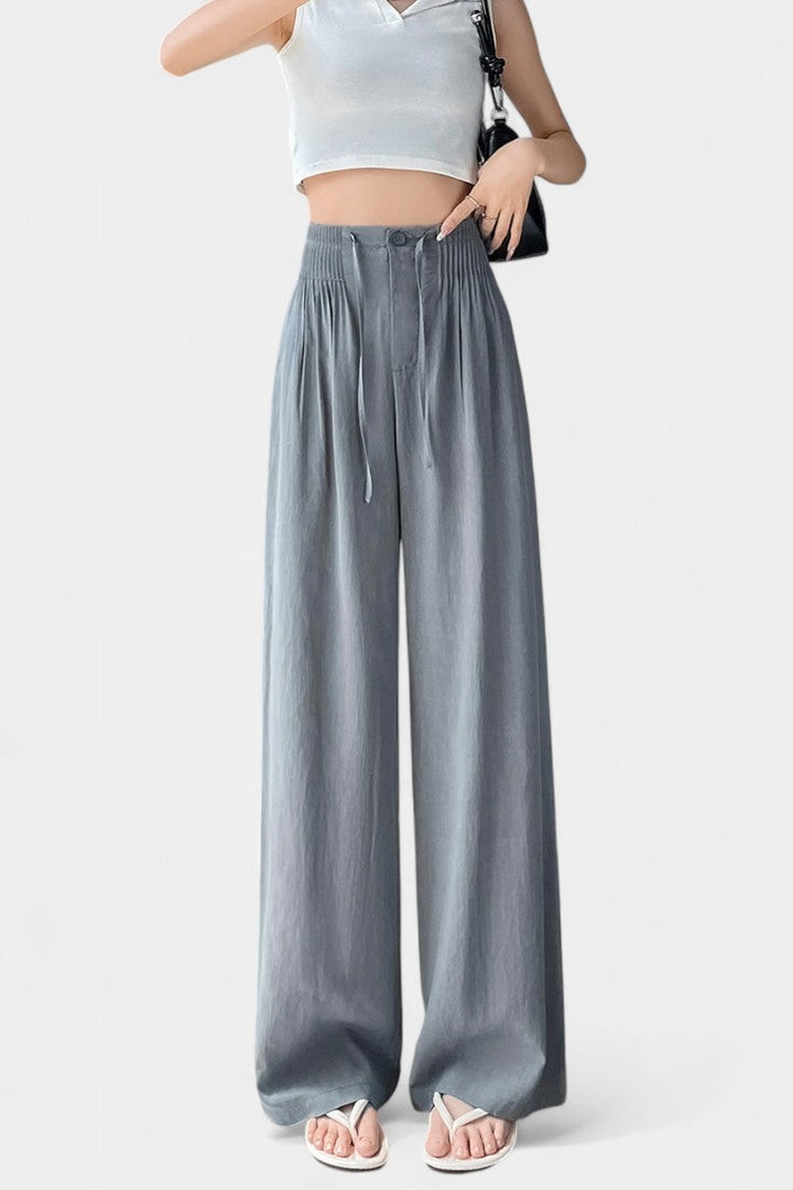 Ilyana Pantalones de Cintura Alta y Pierna Ancha