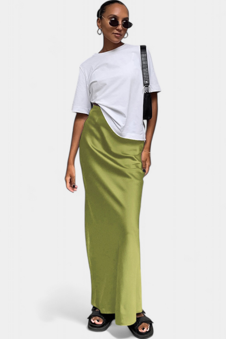 Fable Falda Maxi Utility de Diseño Liso y Estilo Pulido