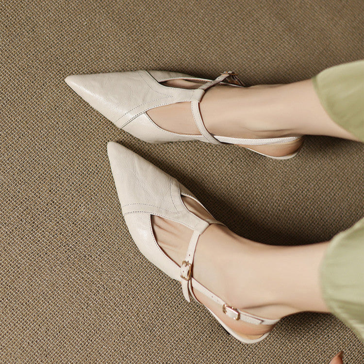 Tacones Altos de Cuero Noir Auténtico