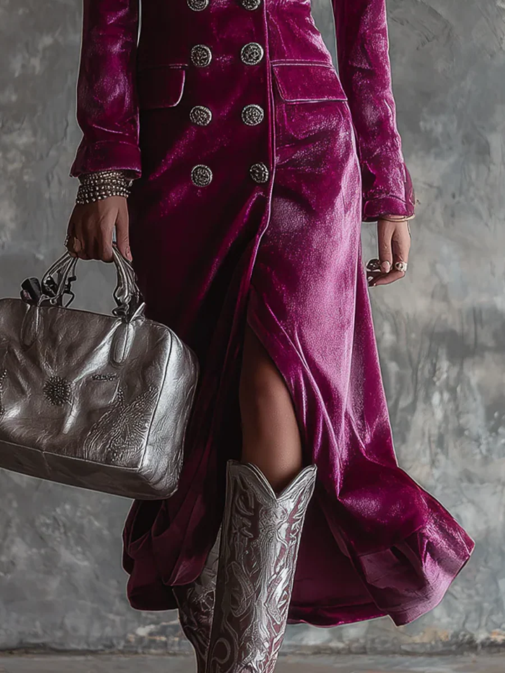 Vera | Vestido Blazer de Terciopelo Maxi