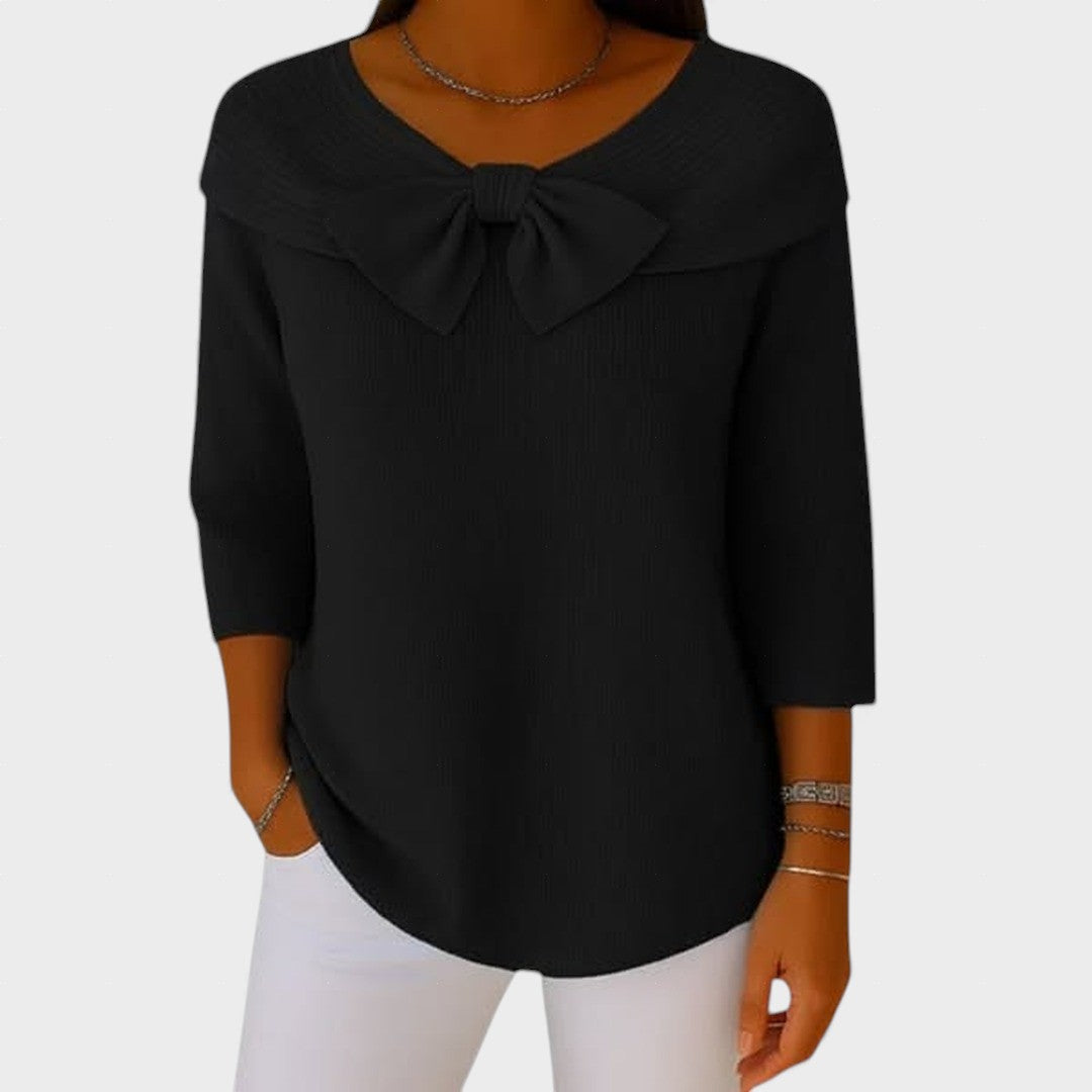 Selena – Suéter de Mujer con Lazo y Escote Redondo