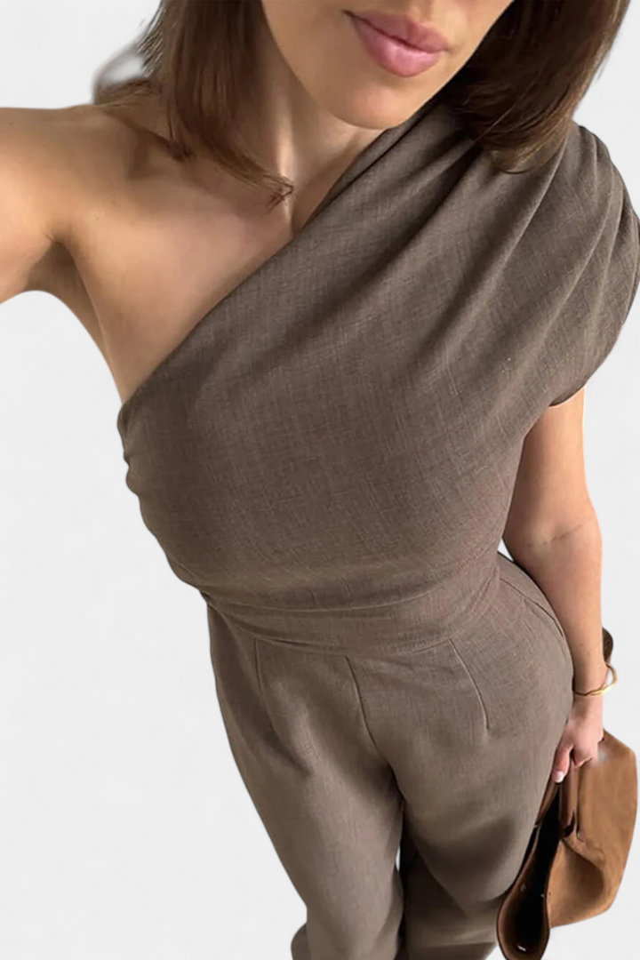 Magnolia Mono Elegante de Un Hombro con Fruncidos