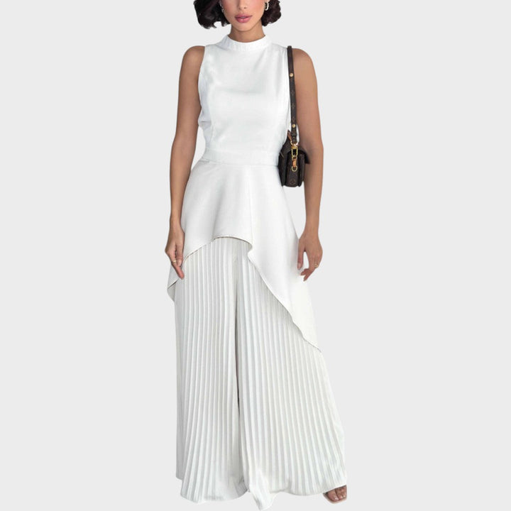 Cristina | Conjunto Asimétrico Con Pantalón Plisado