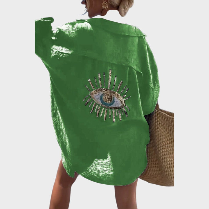 Selena | Camisa Bordada Con Detalles Brillantes