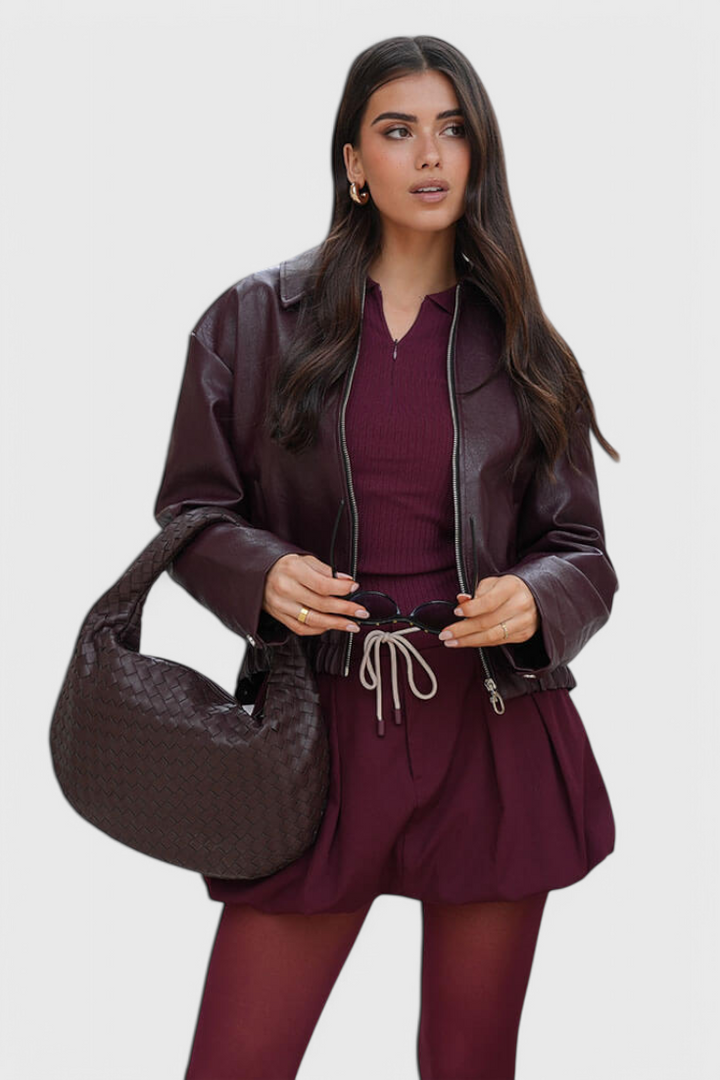 Sage Bolso de Hombro Mediano Tejido